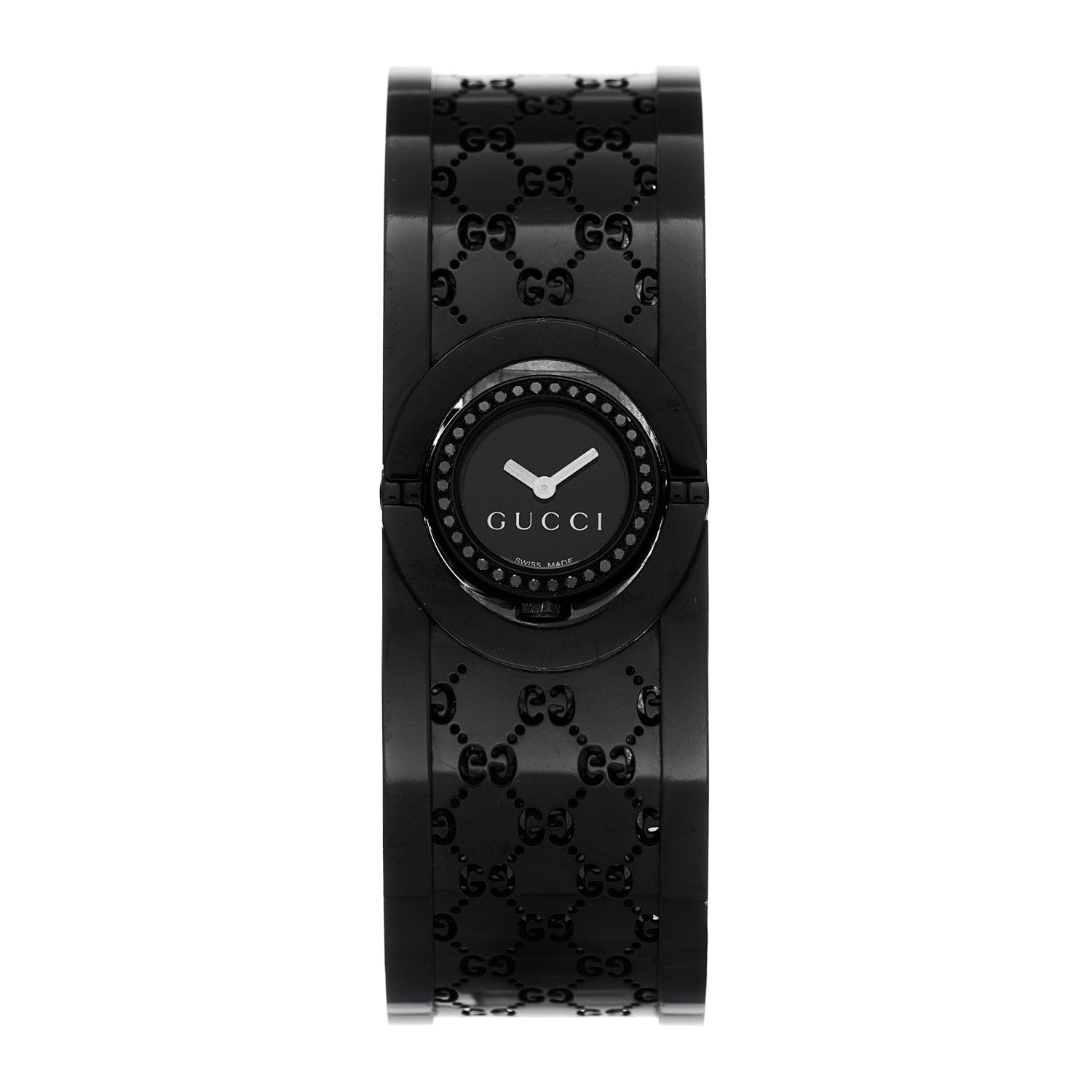 Gucci PVD Stainless Steel Black Diamond 23mm Twirl Quartz Watch Black 1 of 4