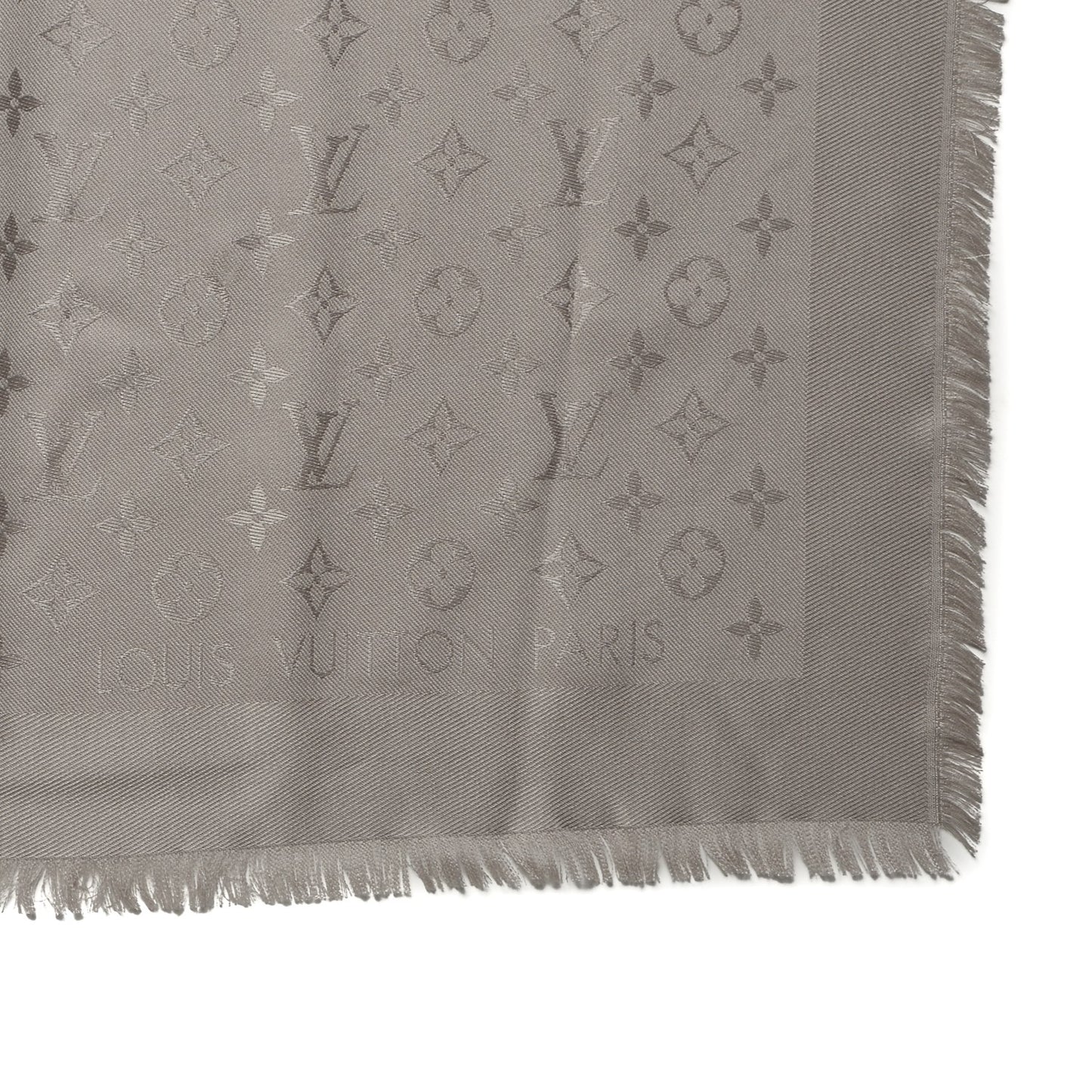 Silk Wool Monogram Shawl Beige