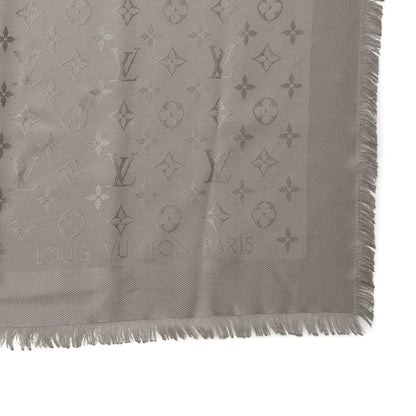 Louis Vuitton Silk Wool Monogram Shawl Beige 3 of 4