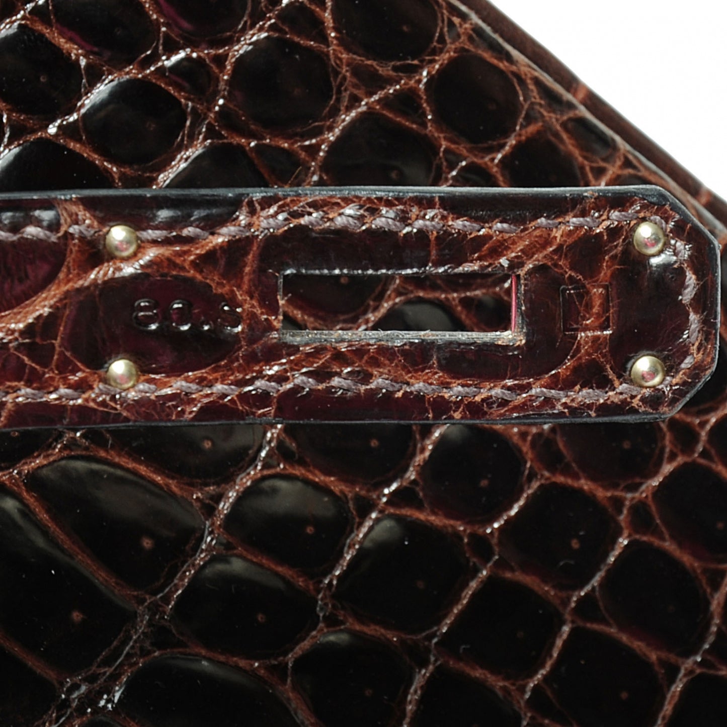 Shiny Porosus Crocodile Birkin 35 Cocoan