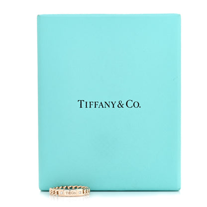 Tiffany 18K Rose Gold Diamond Micro Link Ring 58 8.25 4 of 4