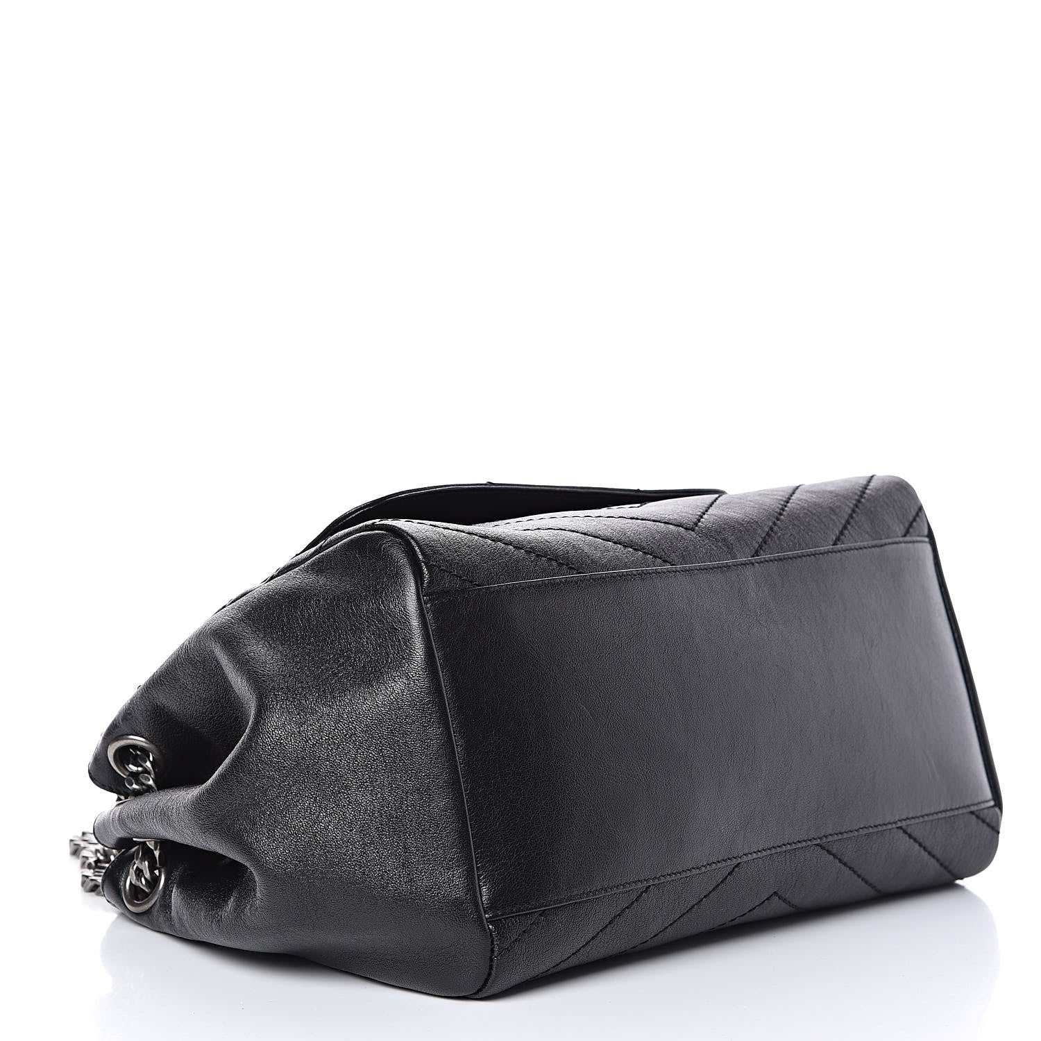 Saint Laurent Vintage Lambskin Chevron Monogram Medium Nolita Black 4 of 11