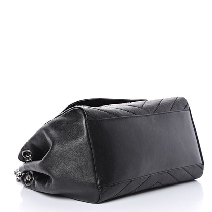 Saint Laurent Vintage Lambskin Chevron Monogram Medium Nolita Black 4 of 11