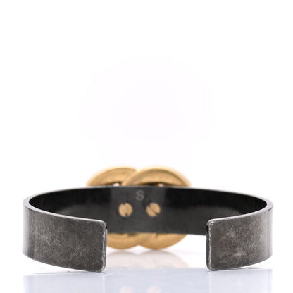 Chanel Ruthenium Gold Logo Cuff Bracelet S 3 of 5