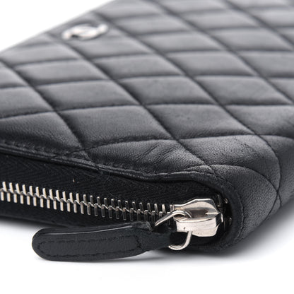 Chanel Lambskin Quilted Large Zip Around Organizer Wallet Black 7 of 10