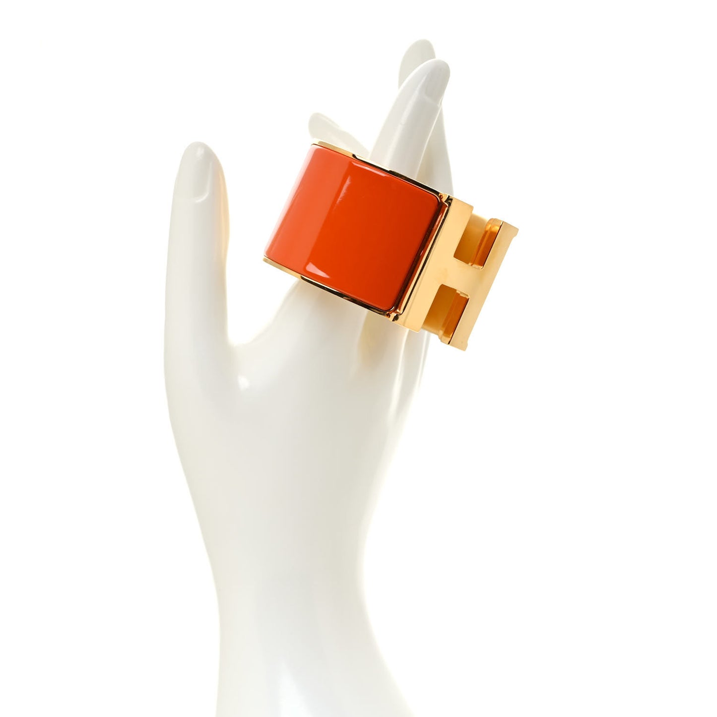 Enamel Extra Wide Clic Clac H Bracelet GM Orange