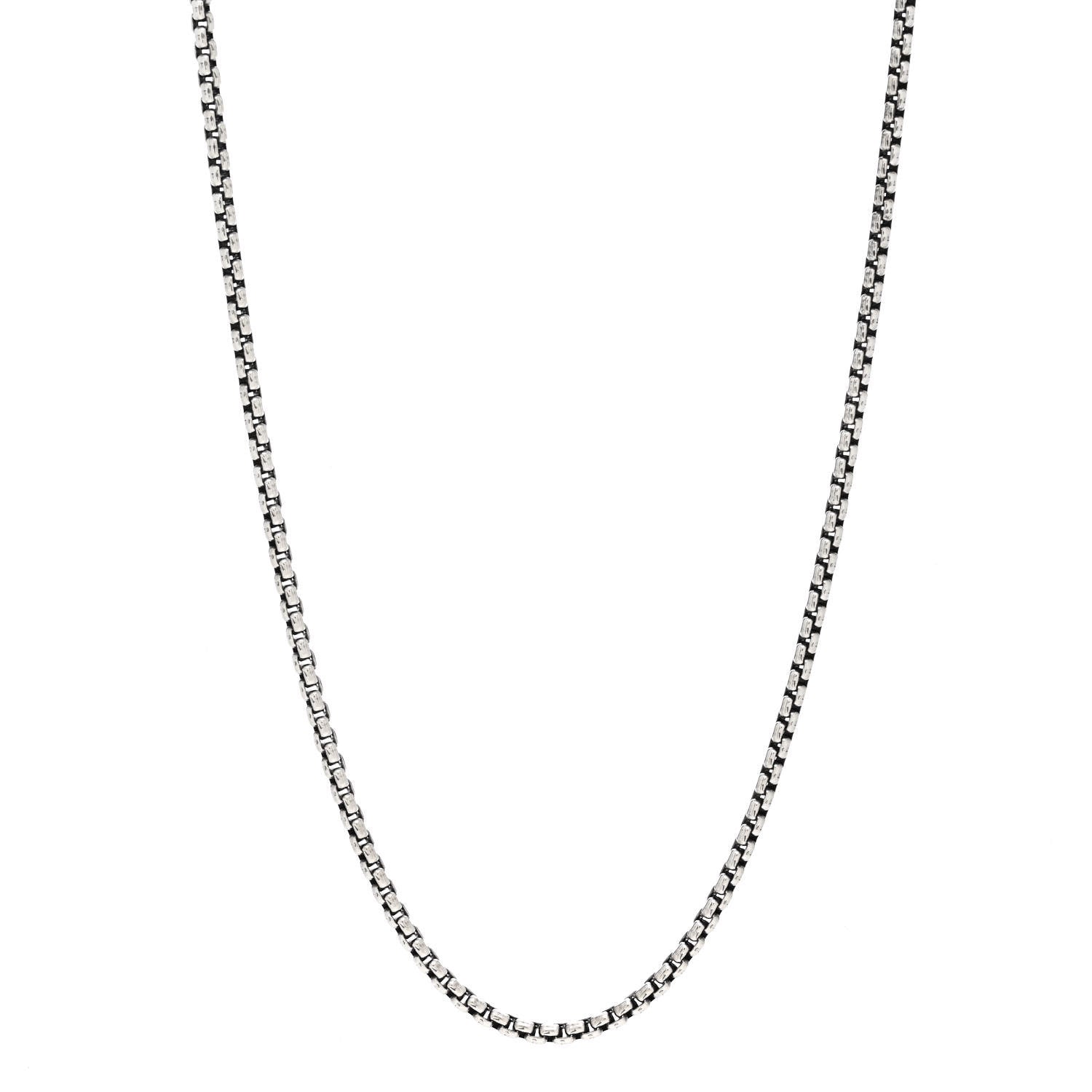 David Yurman Sterling Silver 2.7mm Small Box Chain Necklace 24" 1 of 5