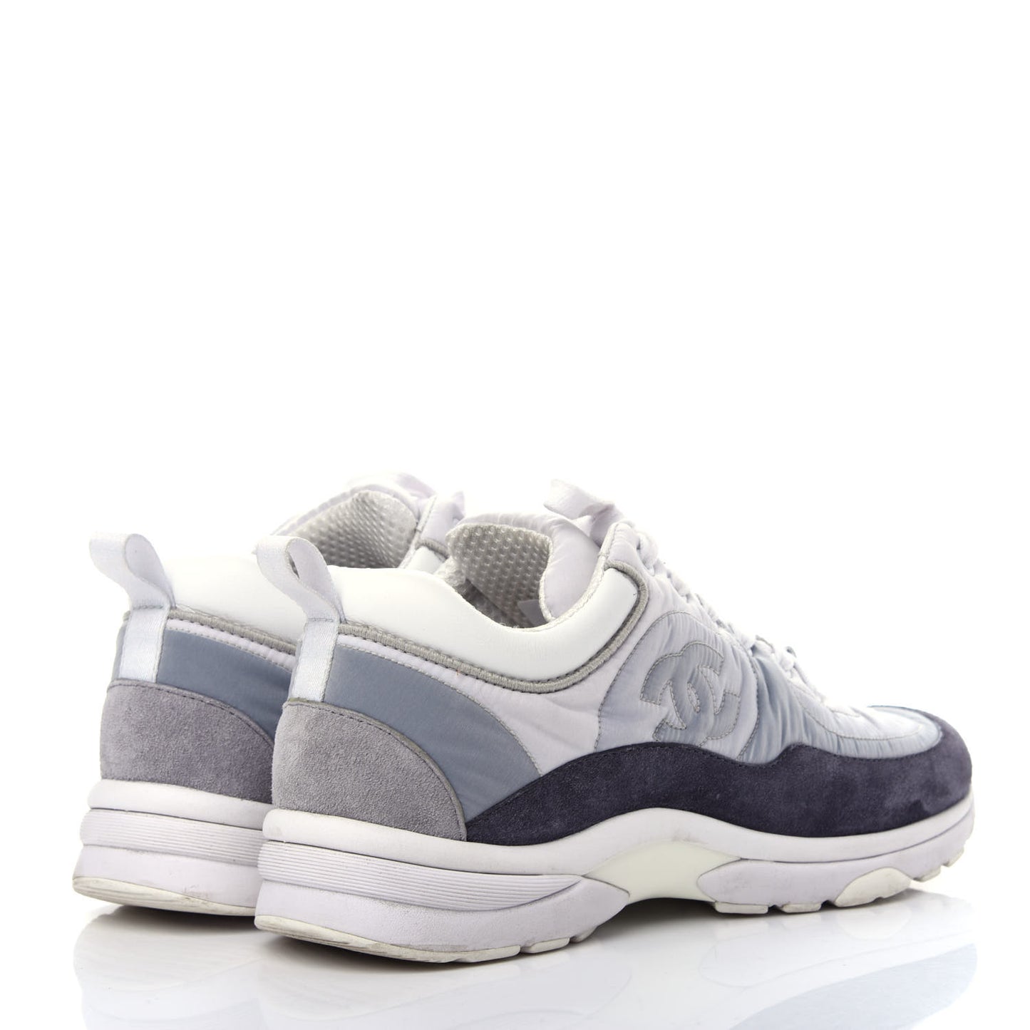 Nylon Calfskin Suede CC Sneakers 37 Grey