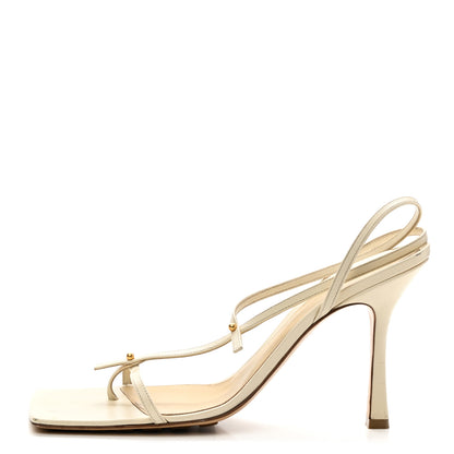 Bottega Veneta Lambskin Studded Stretch Multi Strap 90mm Sandals 41 Sea Salt 1 of 14