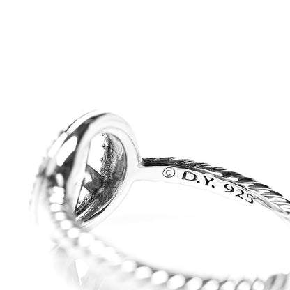 David Yurman Sterling Silver Diamond Cable Collectibles Peace Ring 52 6 5 of 5