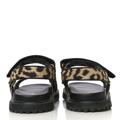 Christian Dior Technical Fabric Mizza Print DiorAct Sandals 41 Beige Multicolor 5 of 14