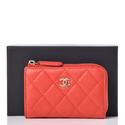 Chanel Lambskin Quilted Key Holder Case Red 18 of 18