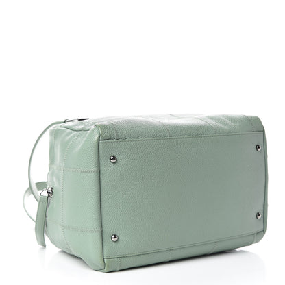 Chanel Caviar Square Stitched Small Bowler Light Green 4 of 13