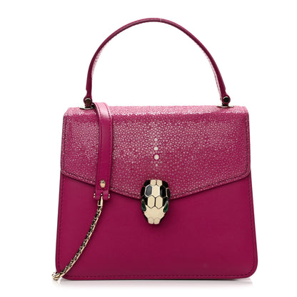 Bulgari Calfskin Galuchat Serpenti Forever Crossbody Pink 1 of 9