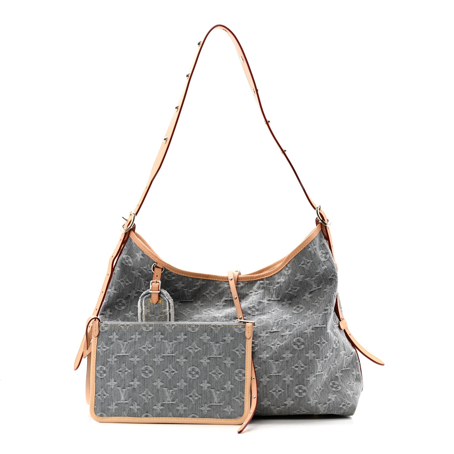 Louis Vuitton Monogram Denim CarryAll MM Washed Grey 3 of 13