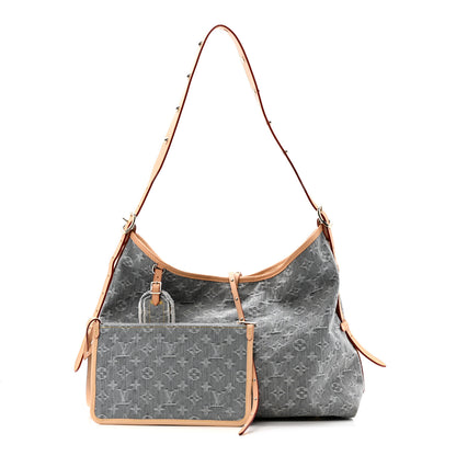 Louis Vuitton Monogram Denim CarryAll MM Washed Grey 3 of 13