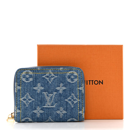 Louis Vuitton Denim Monogram Zippy Coin Purse Blue 7 of 7