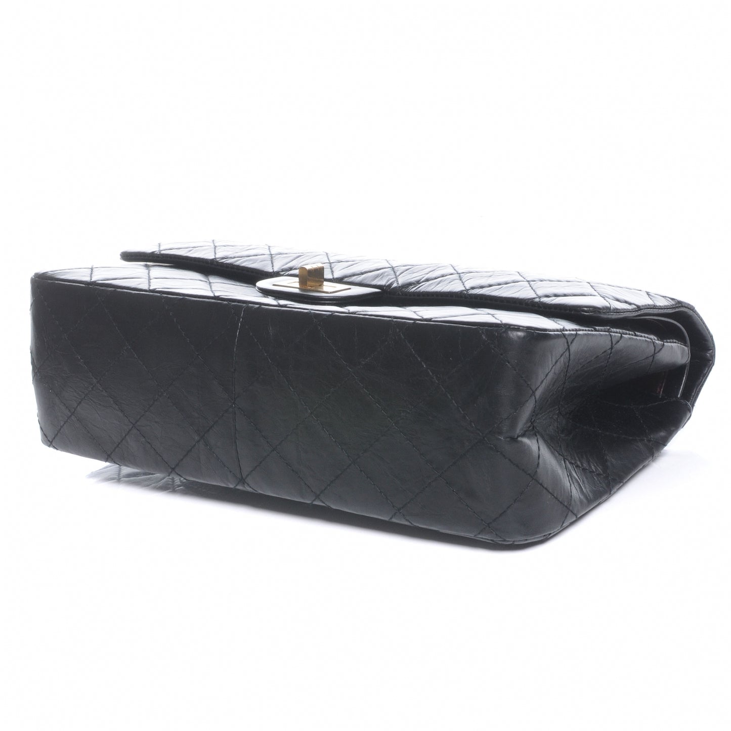 Aged Calfskin Quilted 2.55 Reissue 226 Flap Black