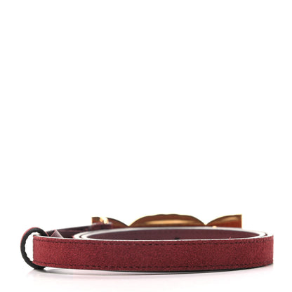 Gucci Suede Icaro Plaque Interlocking G 15mm Belt 75 30 Red 2 of 6