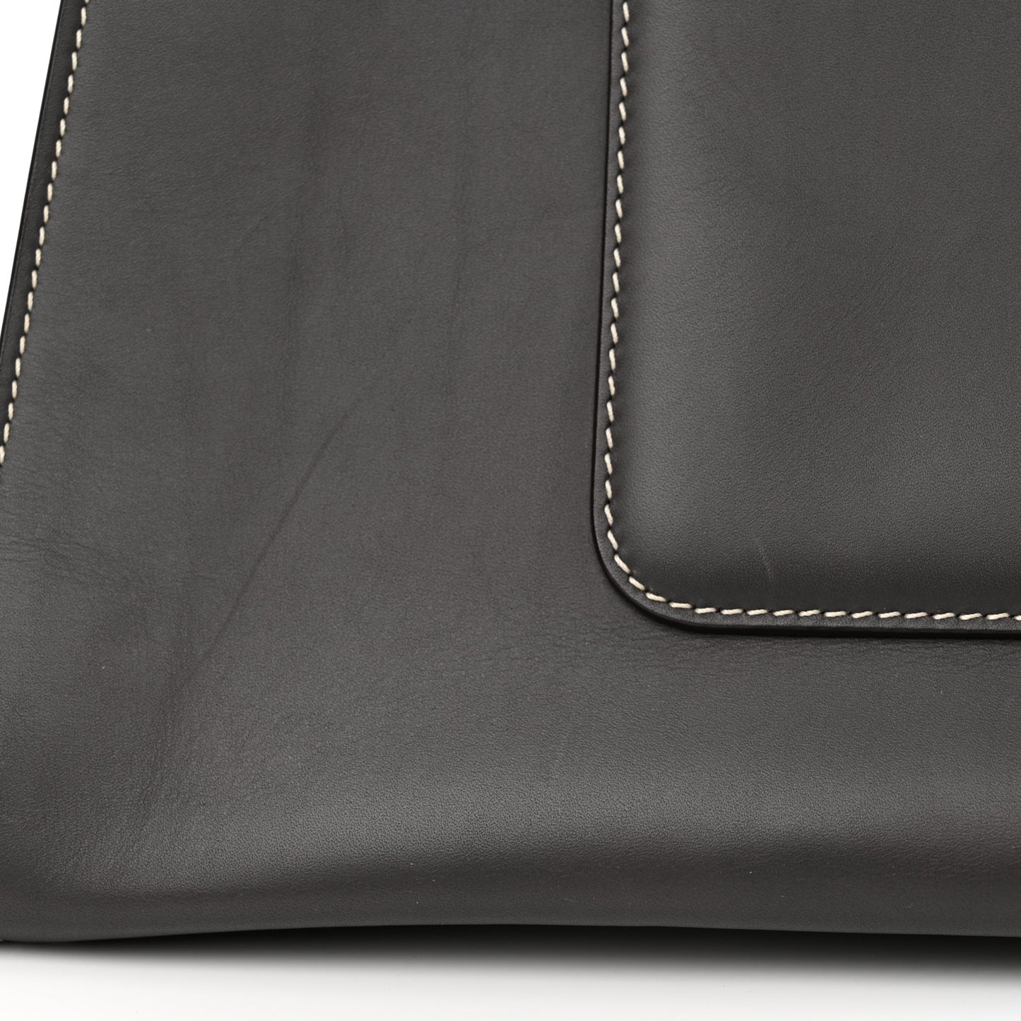Smooth Calfskin Medium Edge Shoulder Bag Grey
