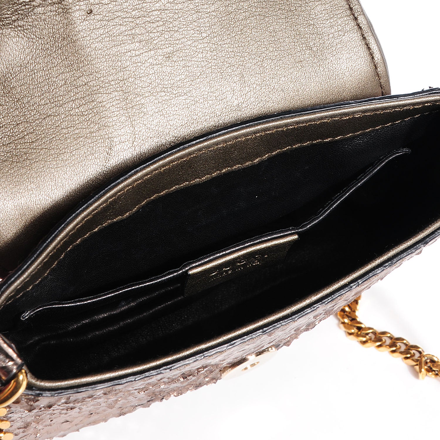 Gucci Python Small 1973 Chain Shoulder Bag Gunmetal 5 of 7