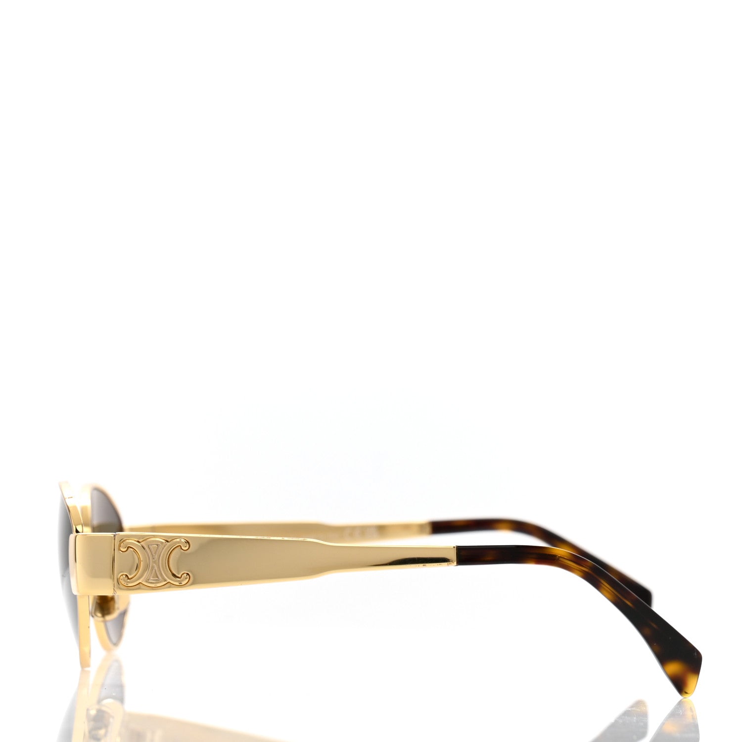 Celine Metal Triomphe 01 Sunglasses CL40235U Gold Green 3 of 8