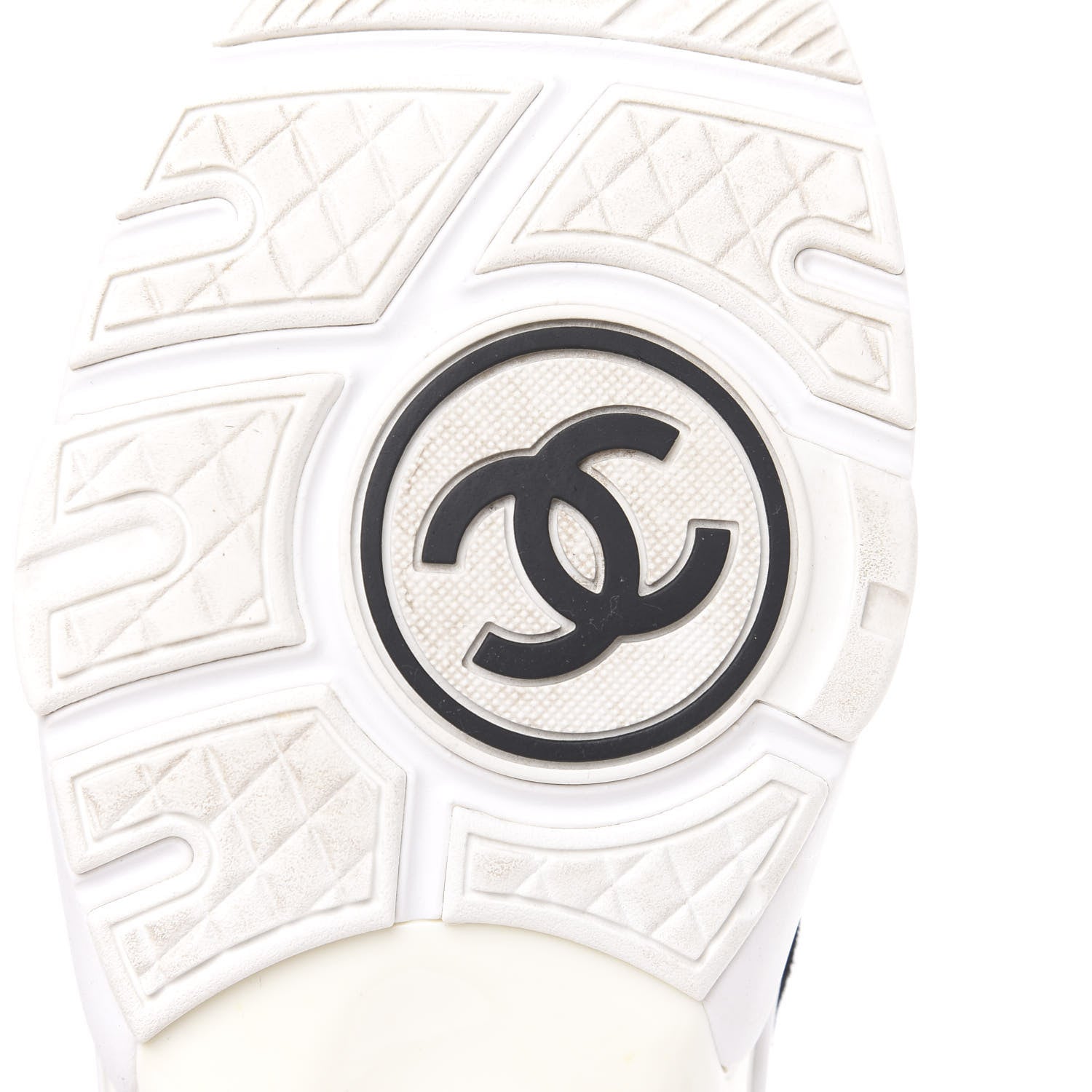 Chanel Lycra Womens CC Sneakers 38.5 Black 8 of 13
