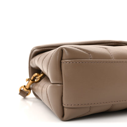 Saint Laurent Calfskin Y Quilted Monogram Toy Loulou Crossbody Bag Dark Beige 8 of 10