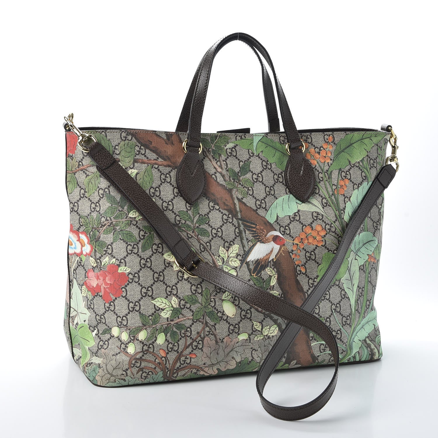 Gucci Soft GG Supreme Monogram Tian Medium Crossbody Tote Beige Multicolor New Acero 2 of 10