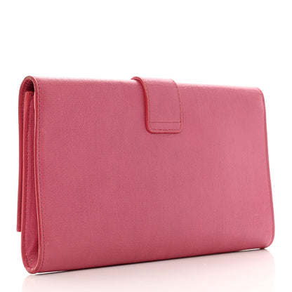 Saint Laurent Calfskin Classic Y Ligne Clutch Fuchsia 3 of 12