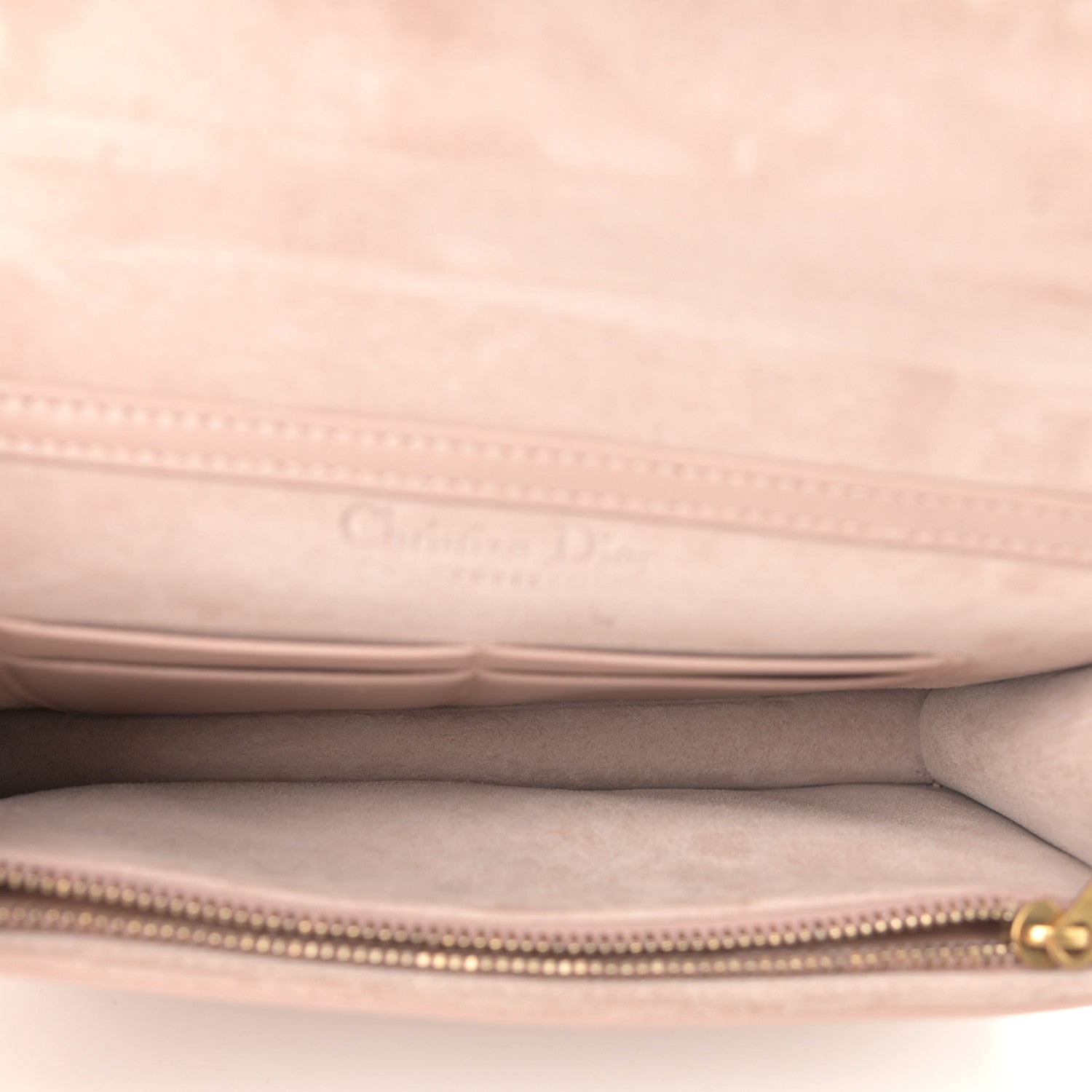 Christian Dior Lambskin Cannage Studded Dioraddict Wallet on Chain Clutch Nude 5 of 13