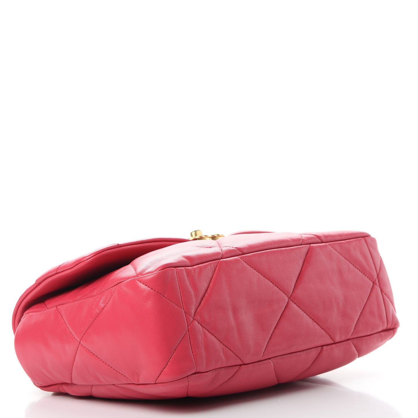 Lambskin Quilted Large 19 Flap Dark Pink