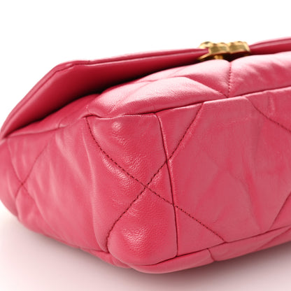 Chanel Lambskin Quilted Medium Chanel 19 Flap Dark Pink 9 of 10