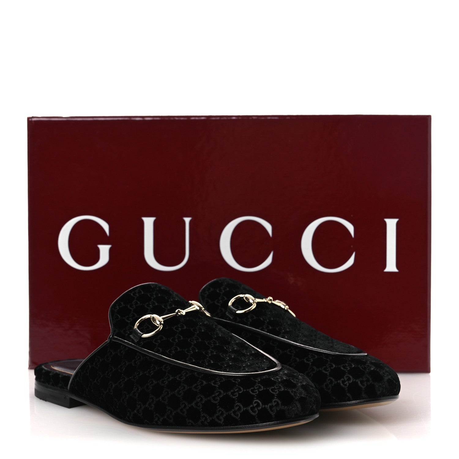 Gucci Velvet GG Monogram Womens Princetown Slippers 37.5 Black 12 of 12