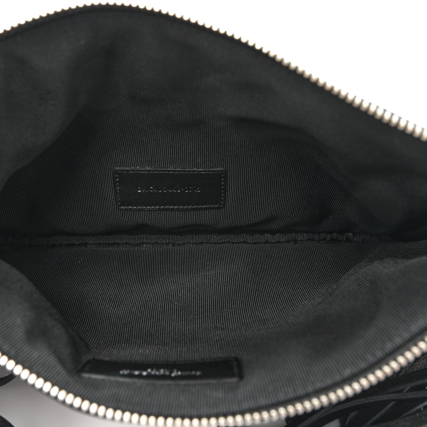 Calfskin Monogram Fringe Pouch Black