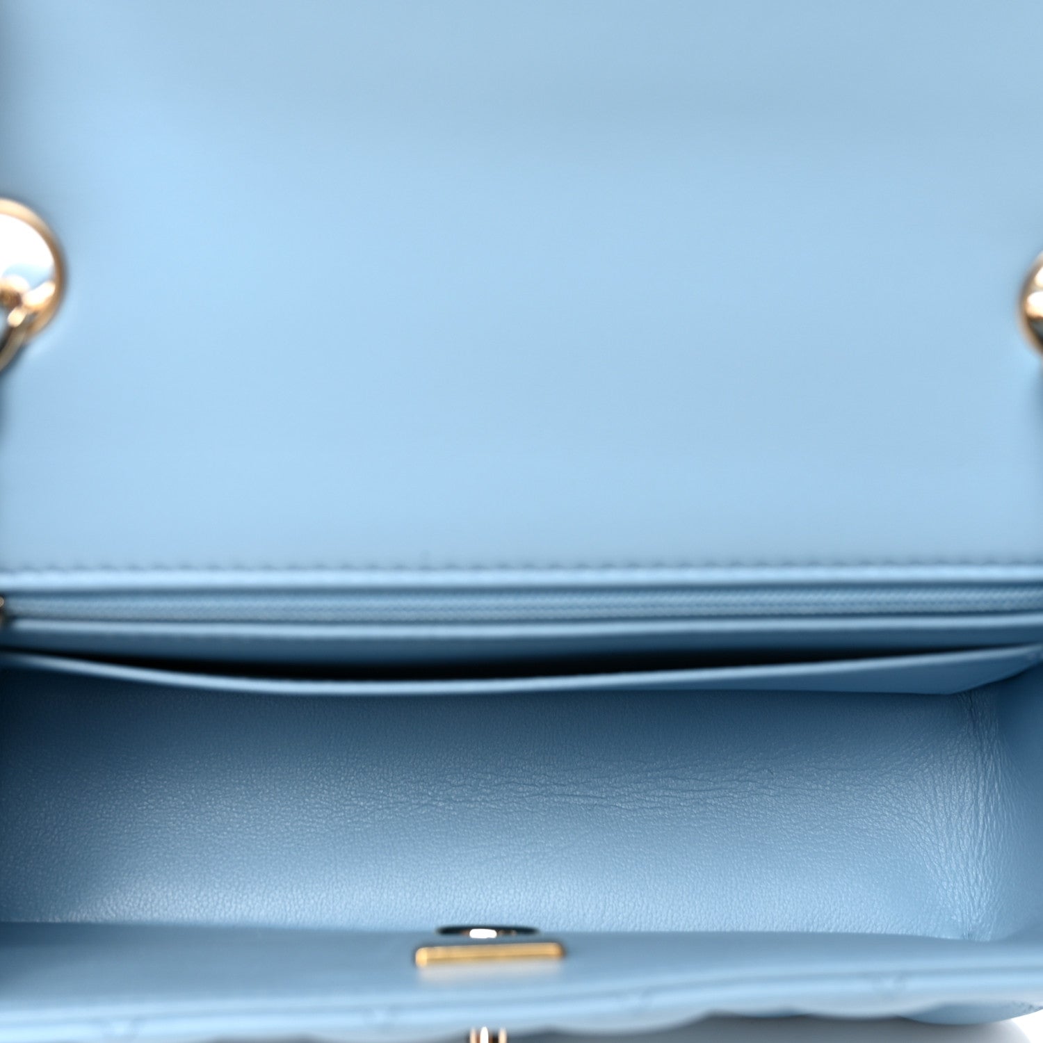 Chanel Lambskin Quilted Mini Rectangular Flap Light Blue 5 of 11