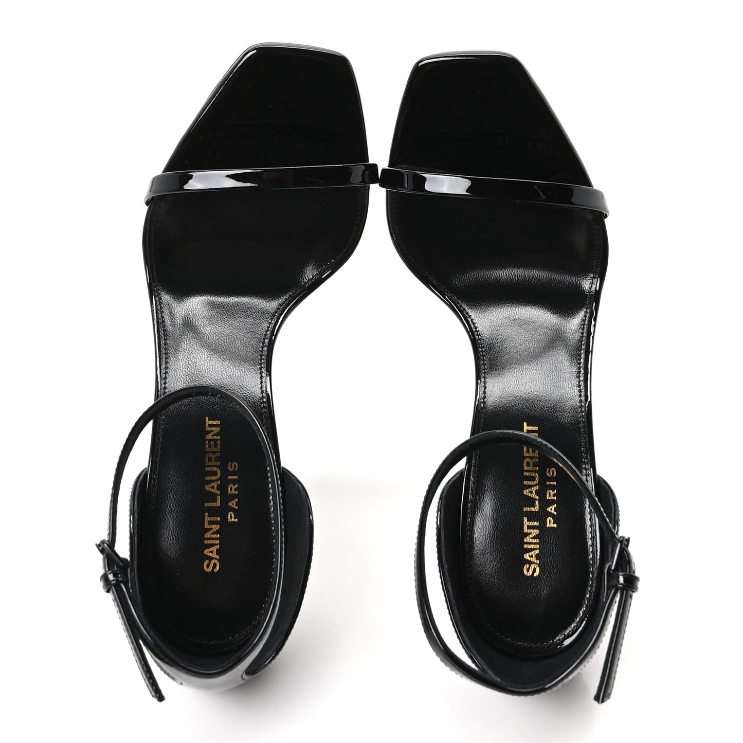 Patent Calfskin Opyum 110 Sandals Black Gold 37 Black Gold
