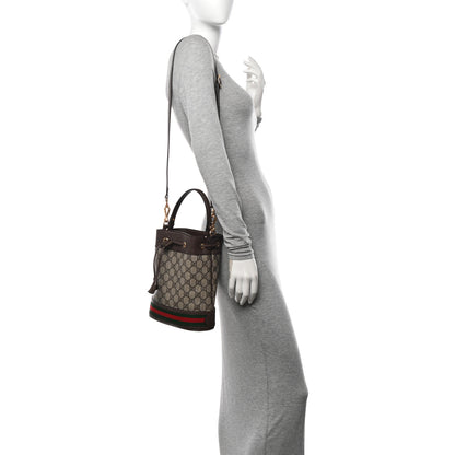 Gucci GG Supreme Monogram Web Small Ophidia Bucket Bag Brown 2 of 10