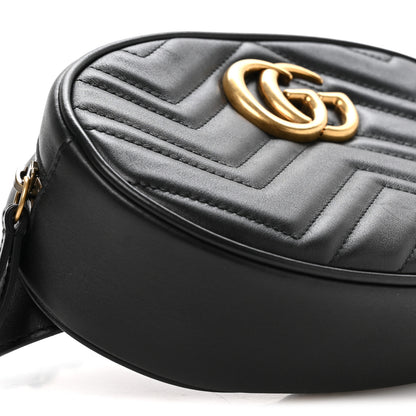 Gucci Calfskin Matelasse GG Marmont Belt Bag 95 38 Black 9 of 10