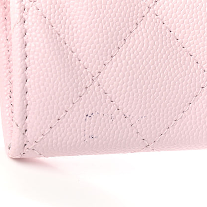Chanel Caviar Quilted Flap Card Holder Wallet Light Pink 10 of 10