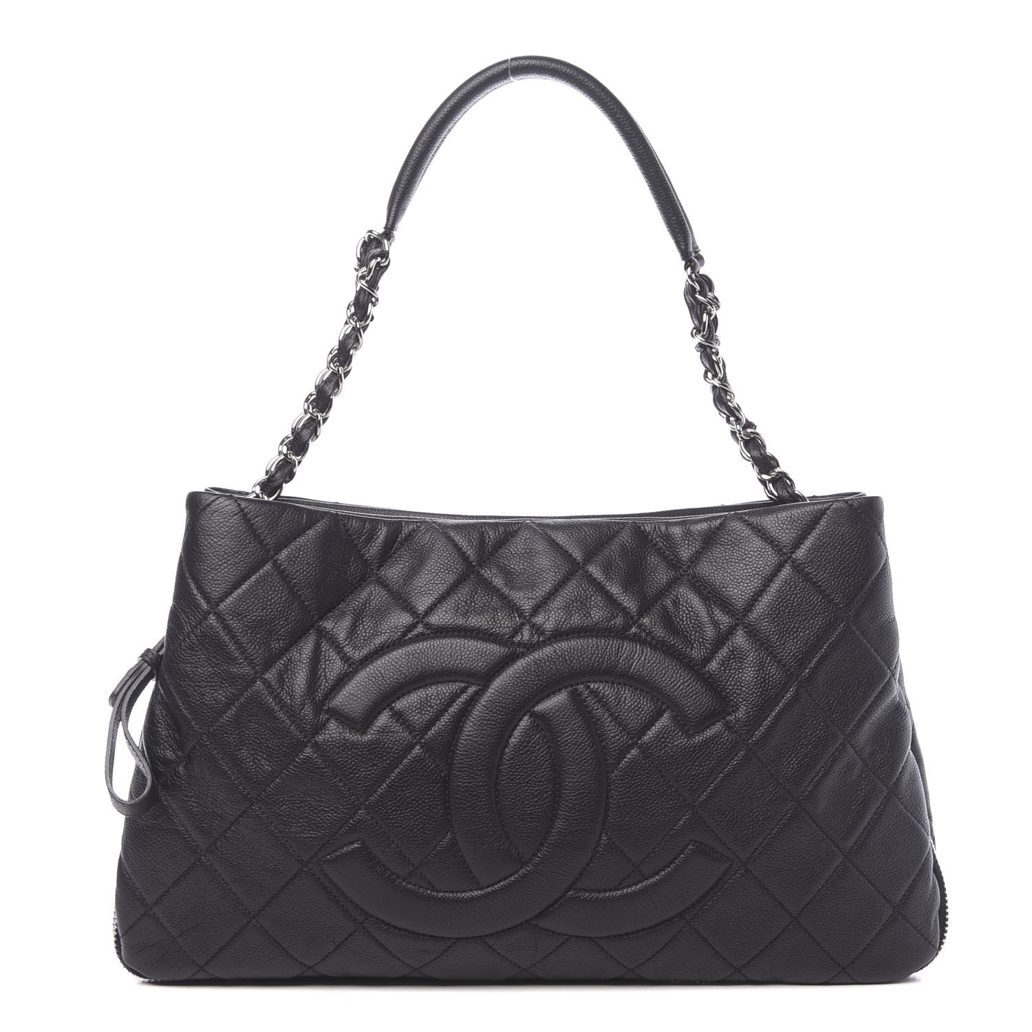 Chanel Caviar Quilted Expandable Zip Shoulder Bag Black 1 of 12