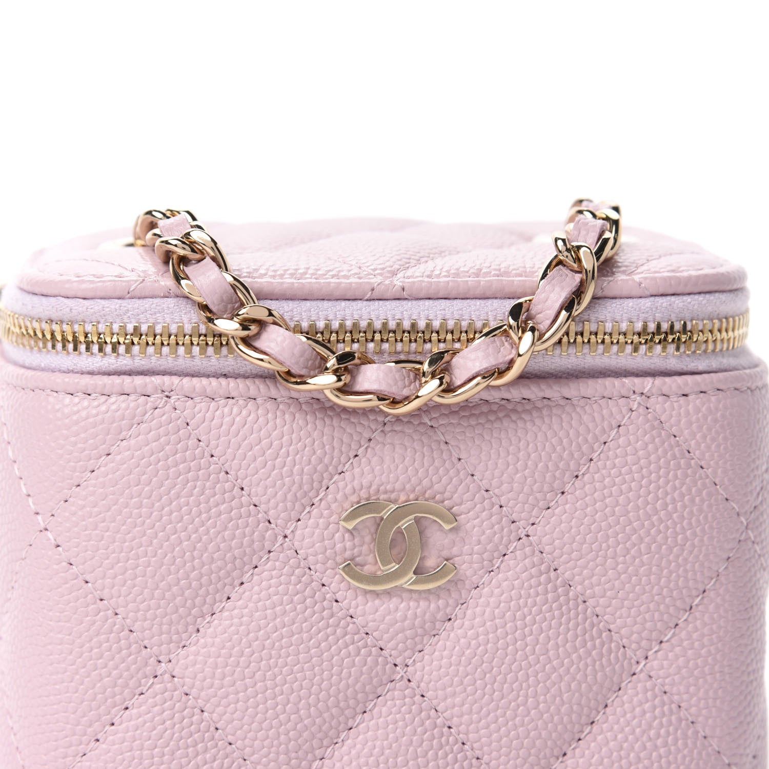 Chanel Caviar Quilted Mini Vanity Case With Chain Light Pink 10 of 11