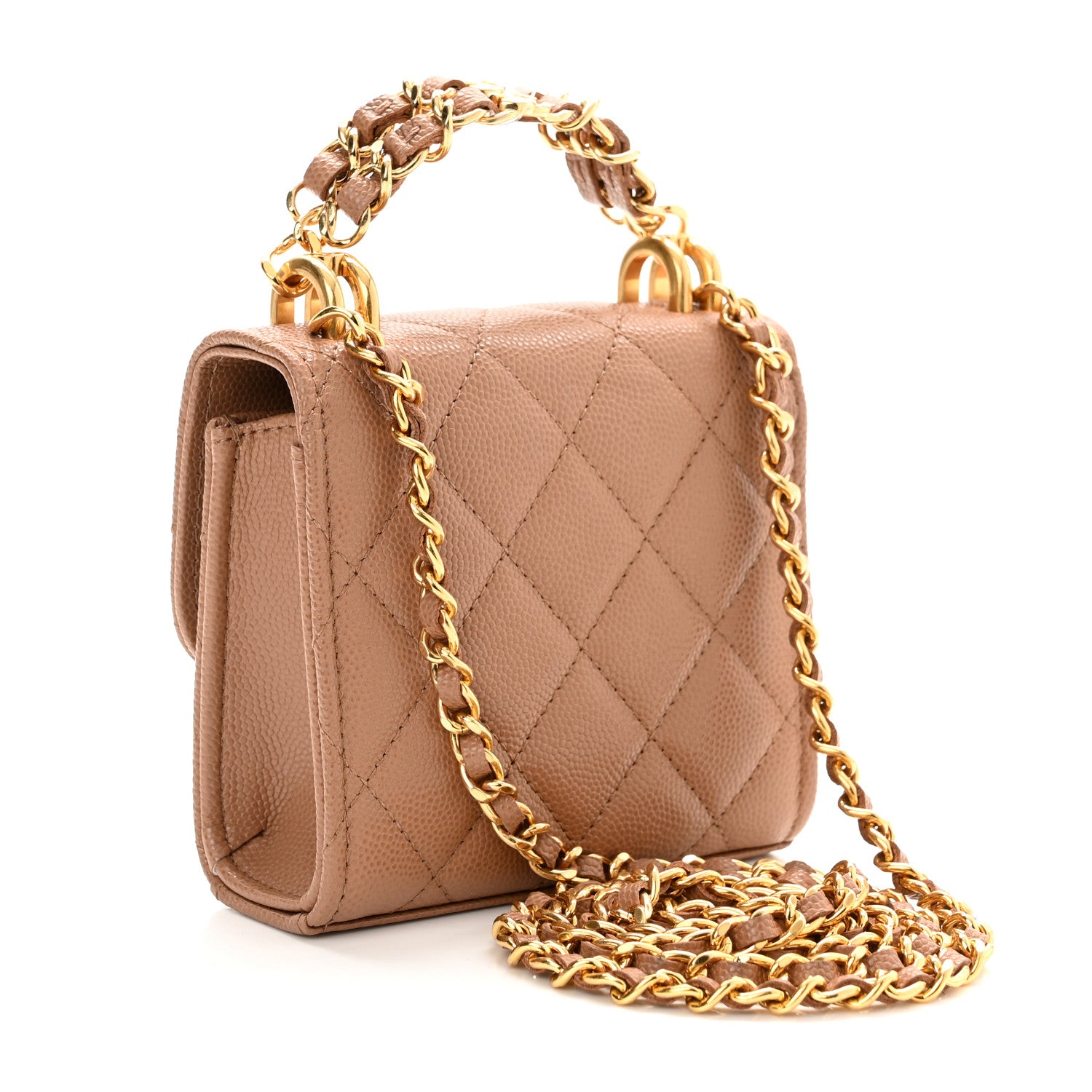 Chanel Caviar Quilted Coco First Clutch With Chain Beige 3 of 10