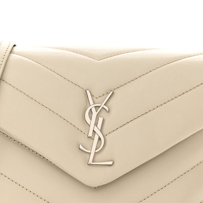 Saint Laurent Calfskin Y Quilted Monogram Toy Loulou Crossbody Bag Crema Soft 8 of 13