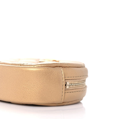 Chanel Metallic Lambskin Quilted Zip Around Classic Coin Purse Gold 6 of 10