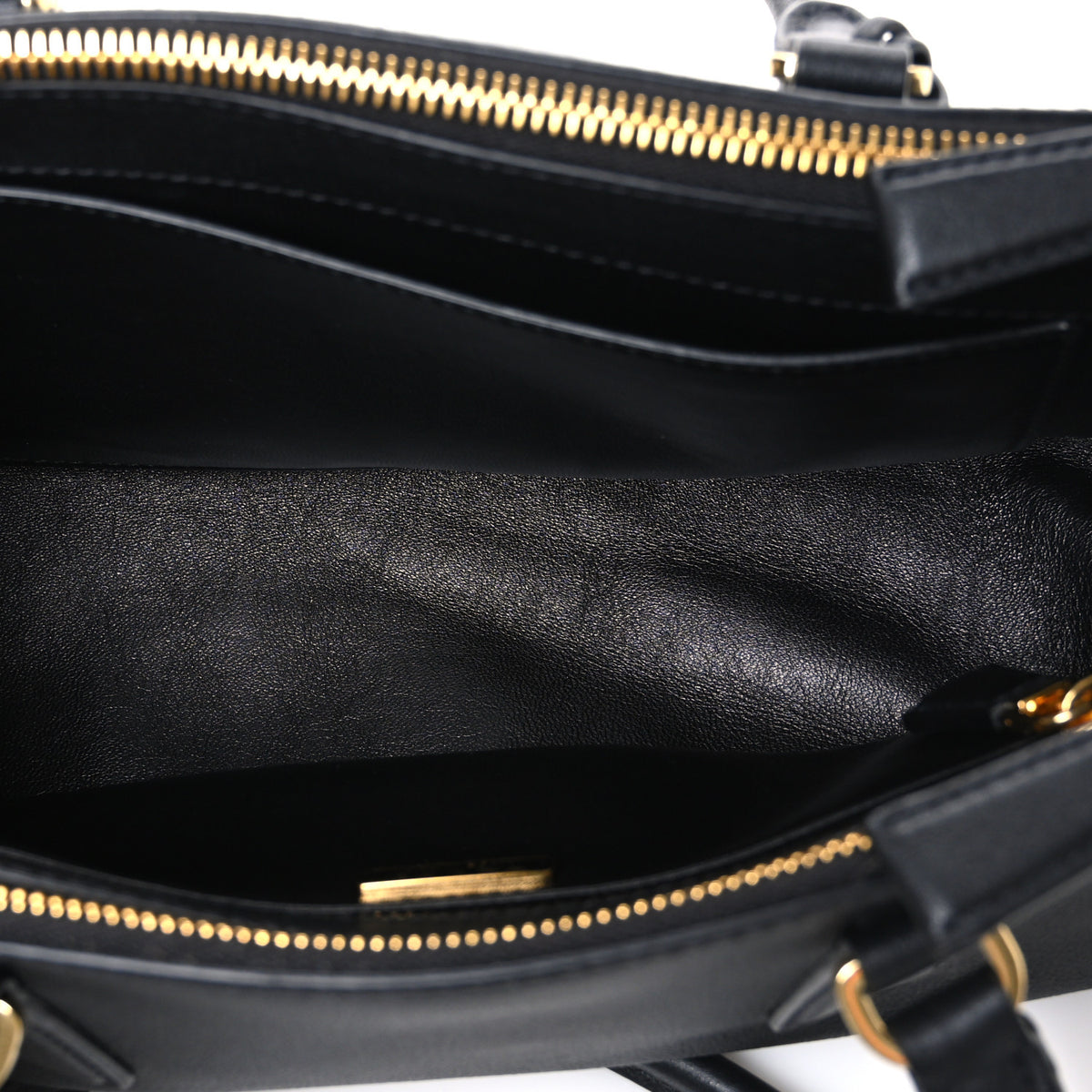 Prada Soft Grain Medium East West Galleria Double Zip Bag Black 5 of 9
