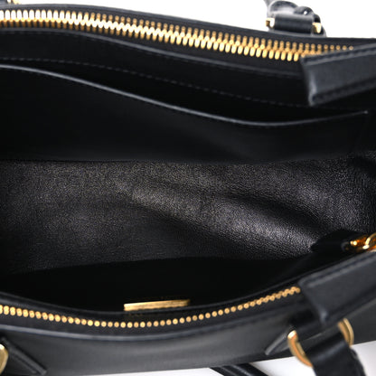 Prada Soft Grain Medium East West Galleria Double Zip Bag Black 5 of 9