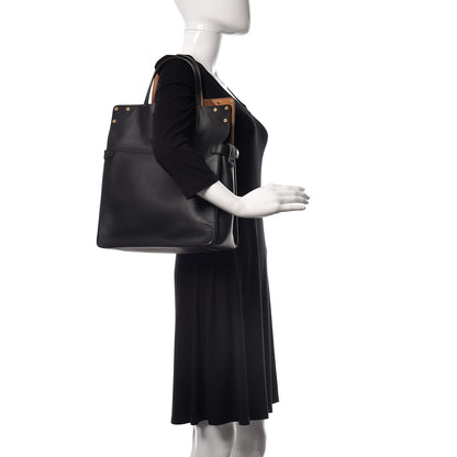 Fendi Vitello Grace Suede Flip Tote Black Nocciola Marrone 3 of 18