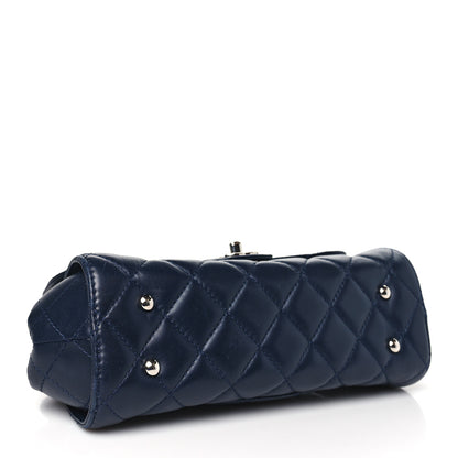 Chanel Calfskin Quilted Kisslock Frame Chain Bag Navy 4 of 10
