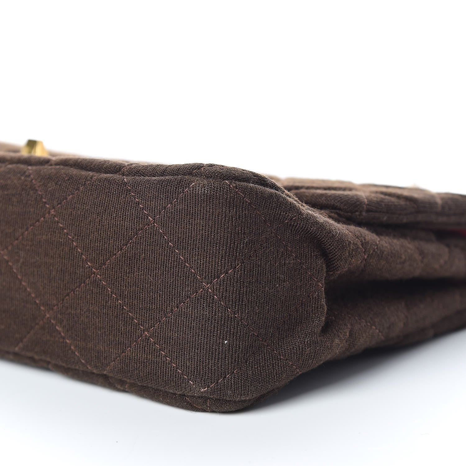 Chanel Jersey Quilted Small Double Flap Brown 6 of 9
